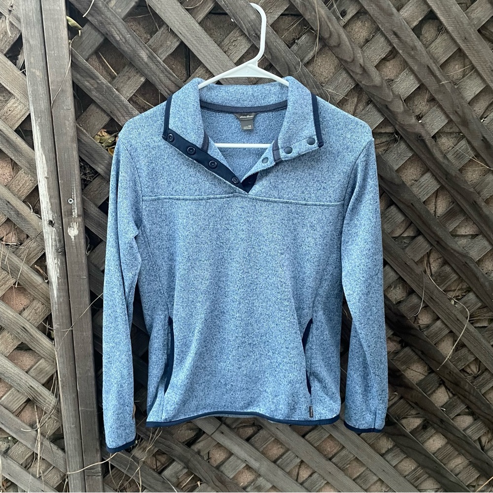 Eddie Bauer Fleece Sweater Women’s Extra Small XS Pullover Light Blue
